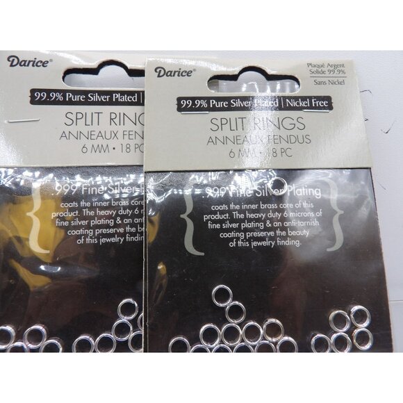 Jewelry Findings- 6mm Split Rings, Lobster Claw, Open Jump Ring, Silver Plate - Picture 4 of 5